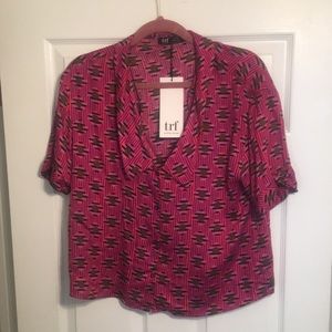 ZARA Print Button Down Shirt *see matching skirt*